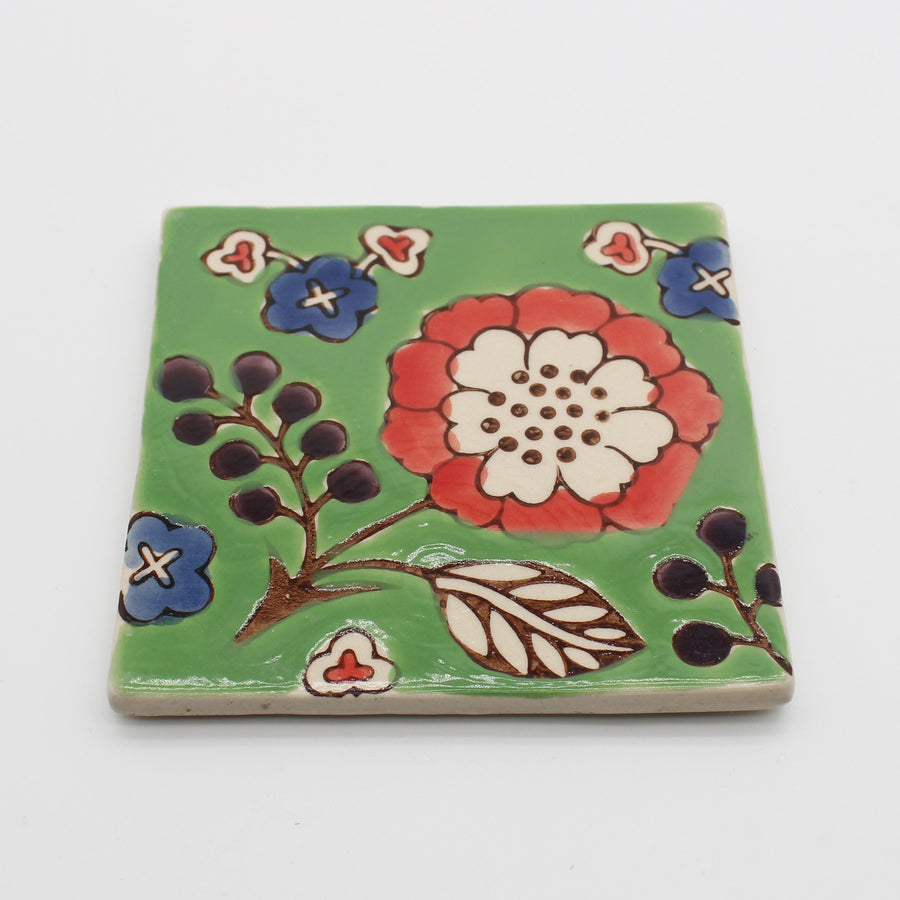 Ceramic Floral Tile Coasters