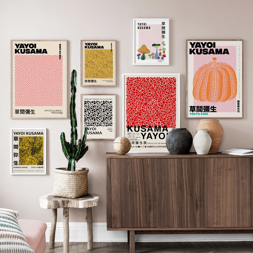 Yayoi Kusama poster zonder lijst, Japanse kunst (alleen poster, 50 x 70 cm) : Yayoi Kusama Yayoi Kusama poster zonder lijst, Japanse kunst (alleen poster, 50 x 70 cm) : Yayoi Kusama