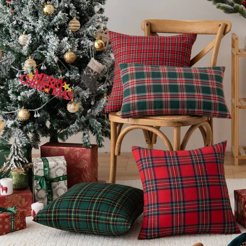 Holiday Plaid Pillow Covers