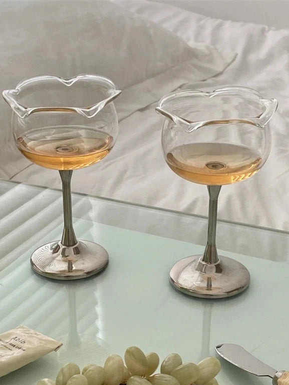 metal wine glasses Metal Stem Wine Glass