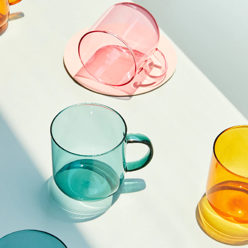 Colorful Glass Coffee Cups