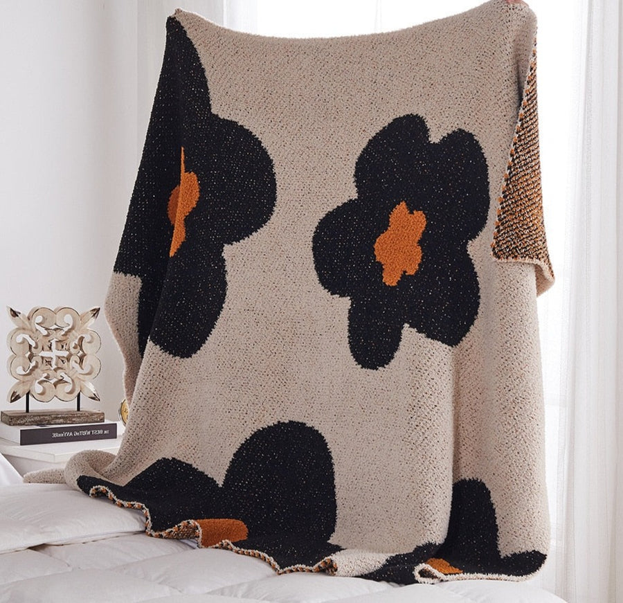 Knit Flower Blanket