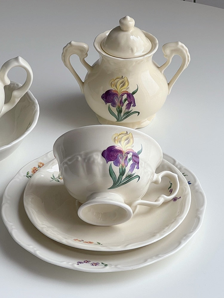 French Iris Ceramic Tableware