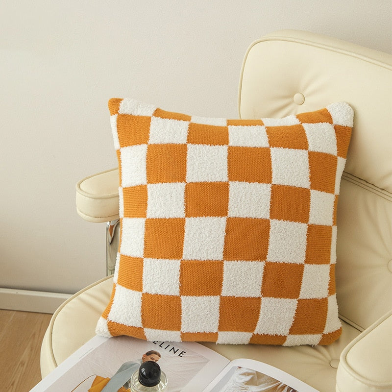 Checkerboard Plaid Plush Pillowcase