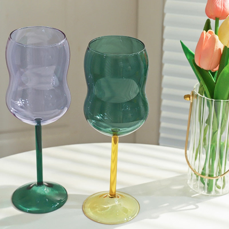 KOSIUN, Wine Glasses, colorful, Lead-Free Crystal