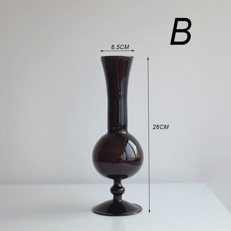 Black Sculptural Glass Vase