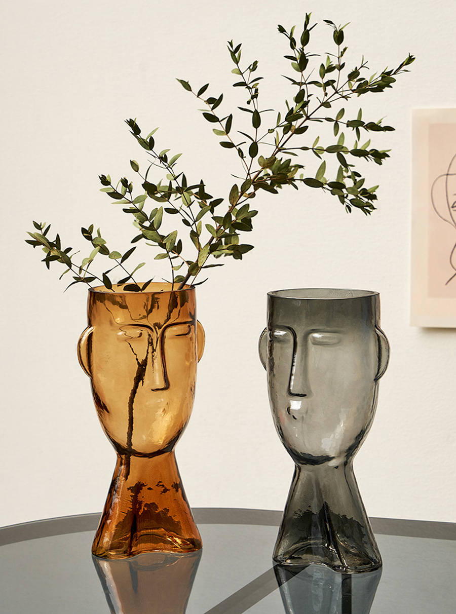 Glass Face Vase