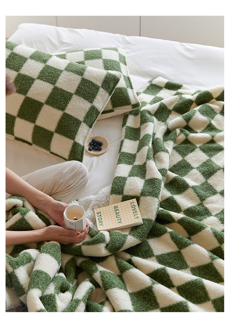 Cozy Checkerboard Fleece Blanket