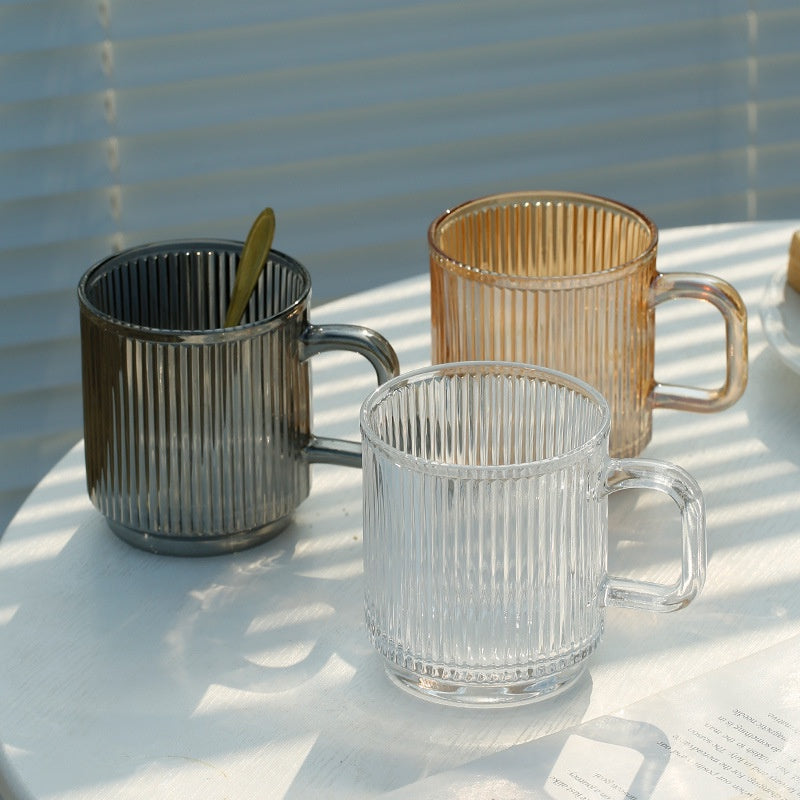 Ribbed Glass Cup 