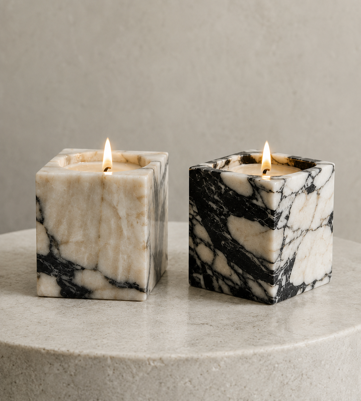 Marble candle holders