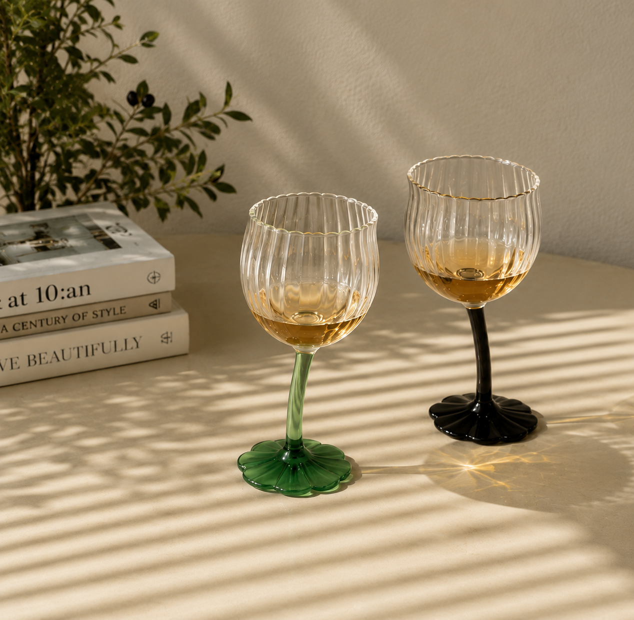 Decorative wine glasses