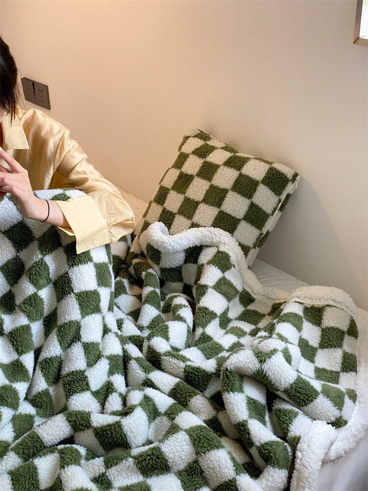 Diamond Checkerboard Fleece Blanket