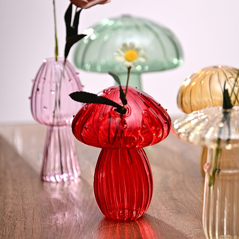 Mini Glass Mushroom Vase