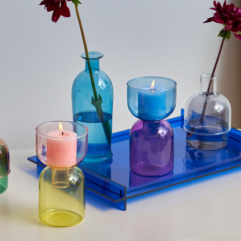 Colorful Glass Candle Holder