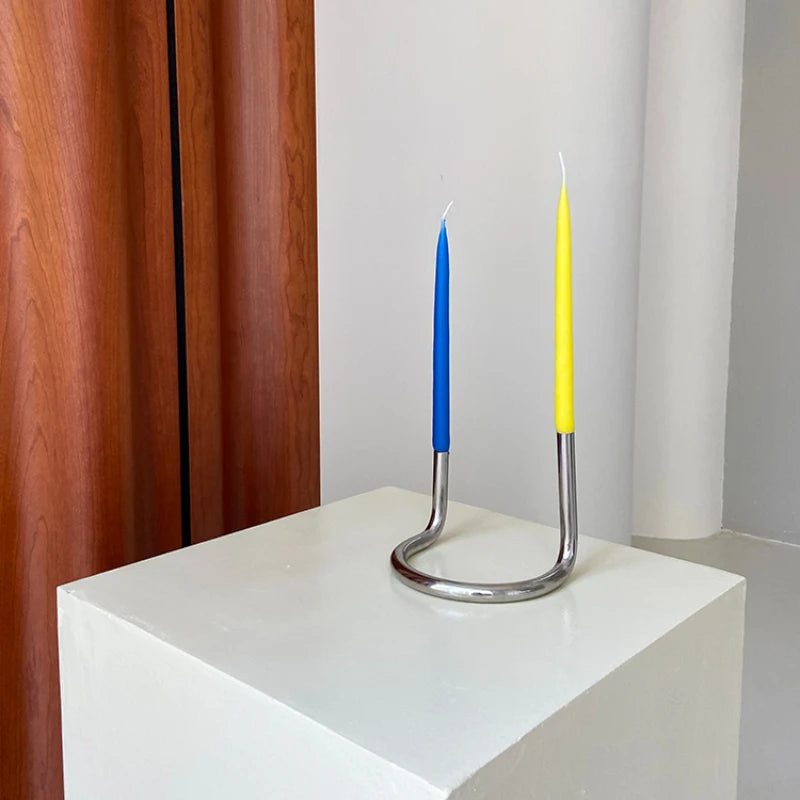 Stainless Steel Twin Tube Candle Holder