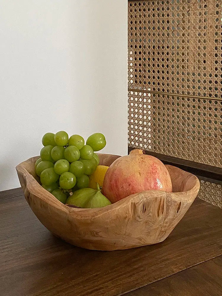 Natural Wood Irregular Fruit Bowl