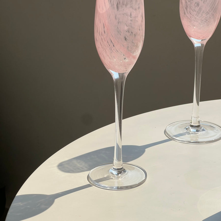 Vintage Pink Wine Glass