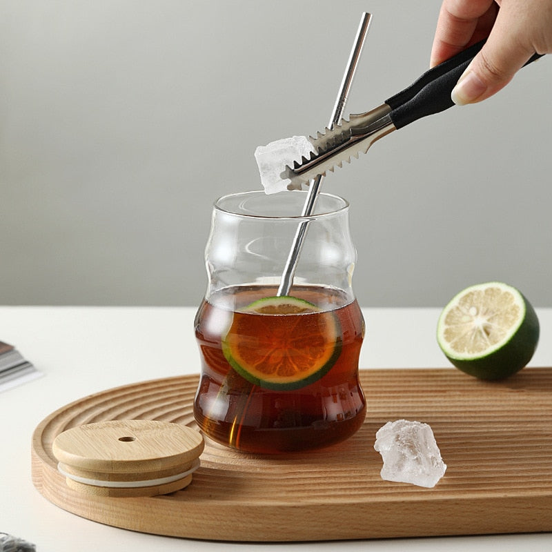 Glass Tumbler With Straw and Lid