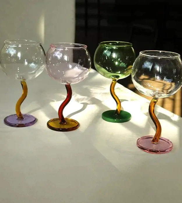 Colorful Stem Wine Glass