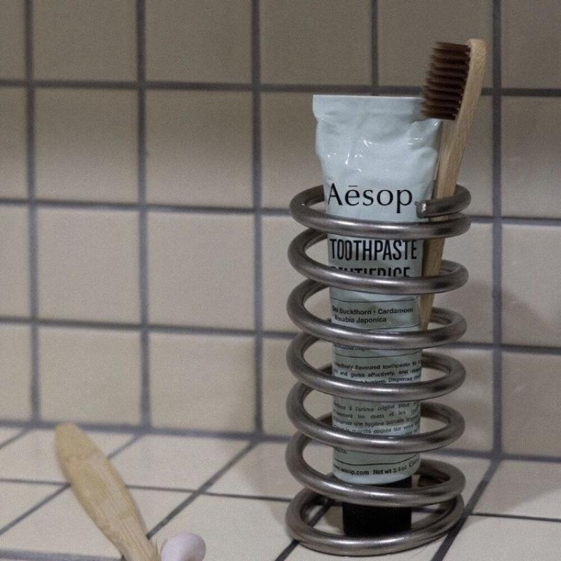 Stainless Steel Spring Toothbrush Stand