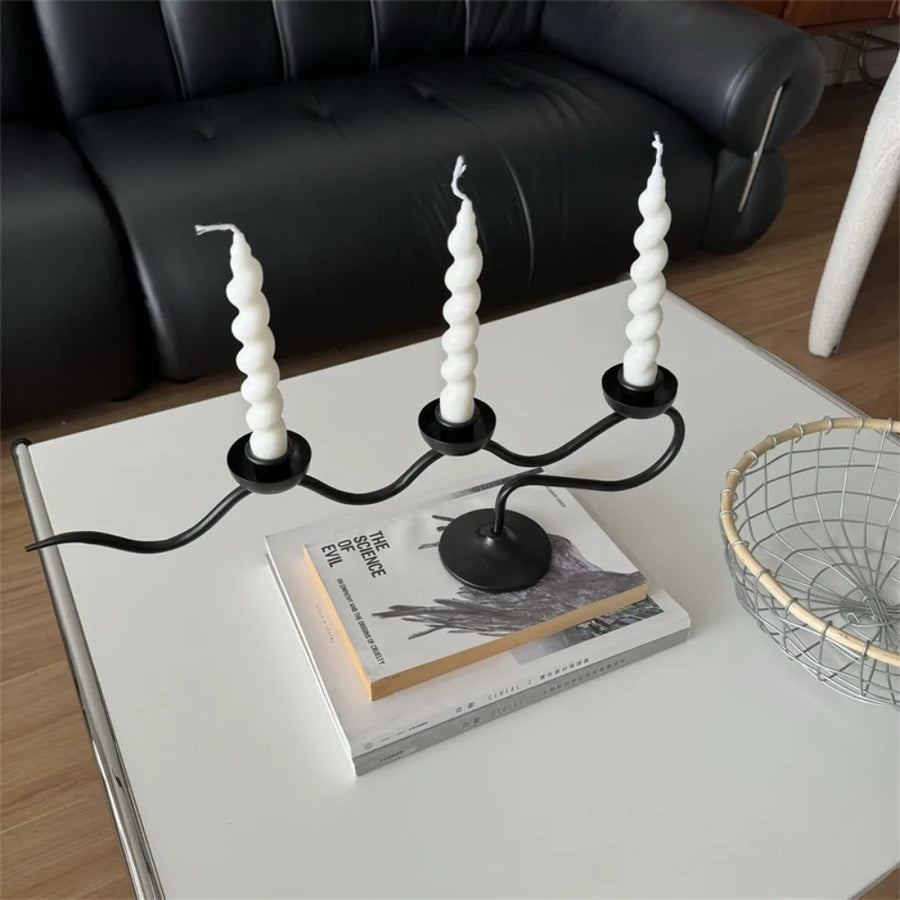 Wrought Iron Wavy Candle Holder