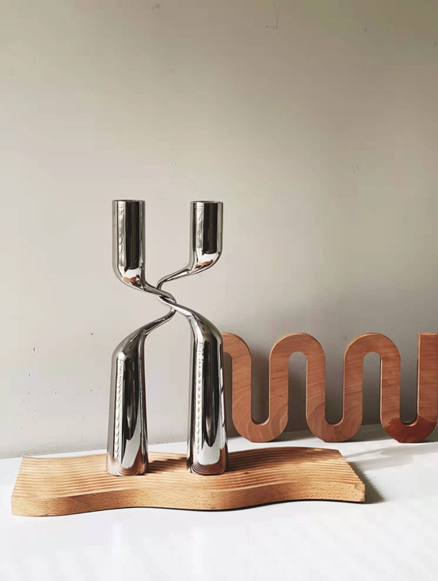 Stainless Steel H-Shaped Candle Holder