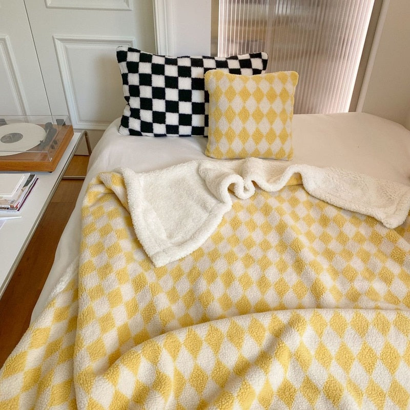 Diamond Checkerboard Fleece Blanket