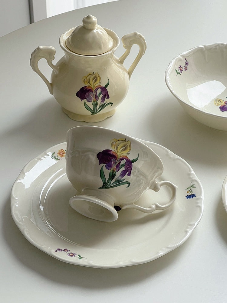 French Iris Ceramic Tableware