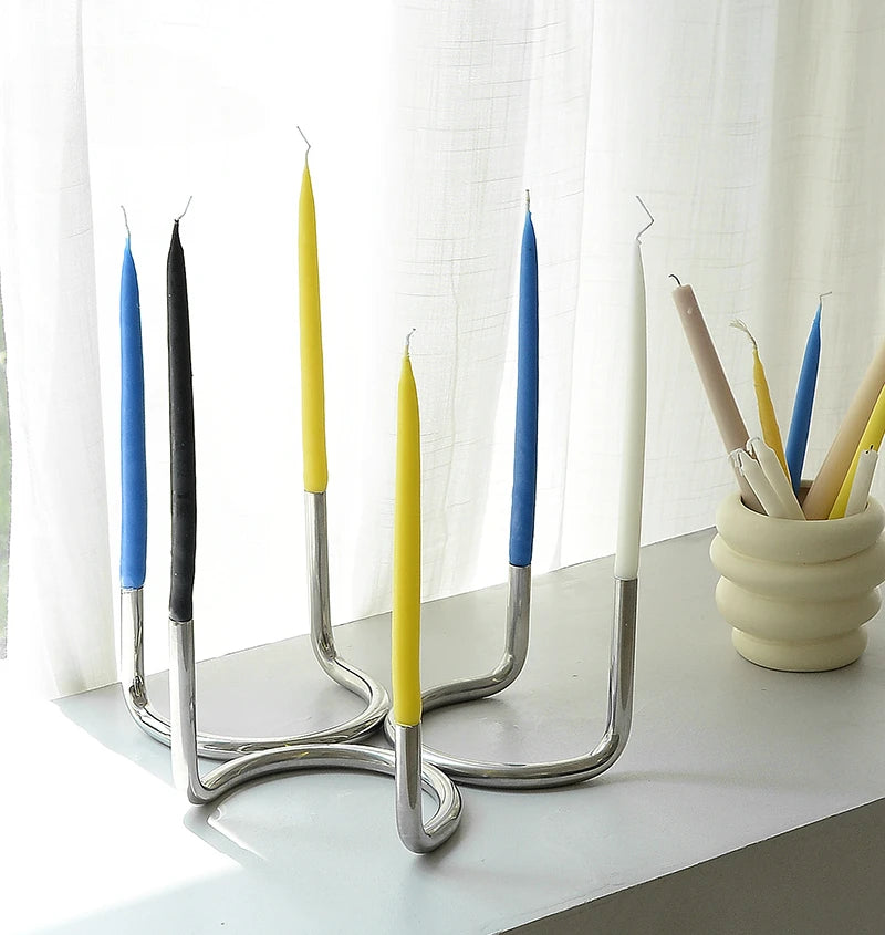 Stainless Steel Twin Tube Candle Holder