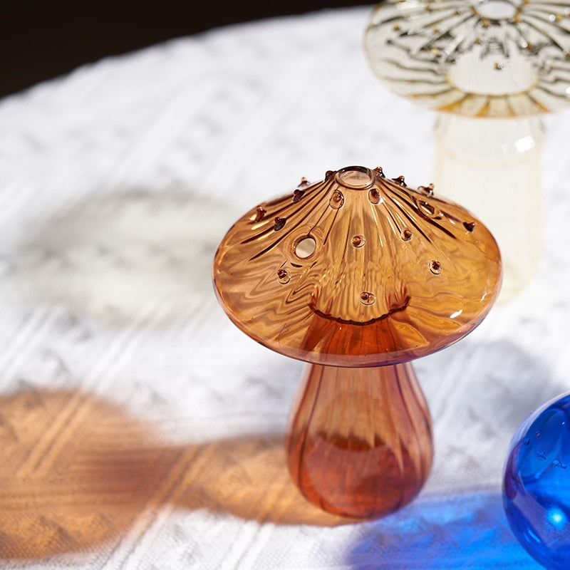 Mini Glass Mushroom Vase