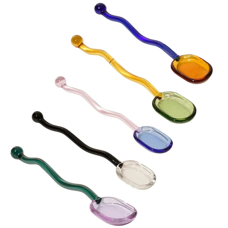 Squiggle Glass Spoons
