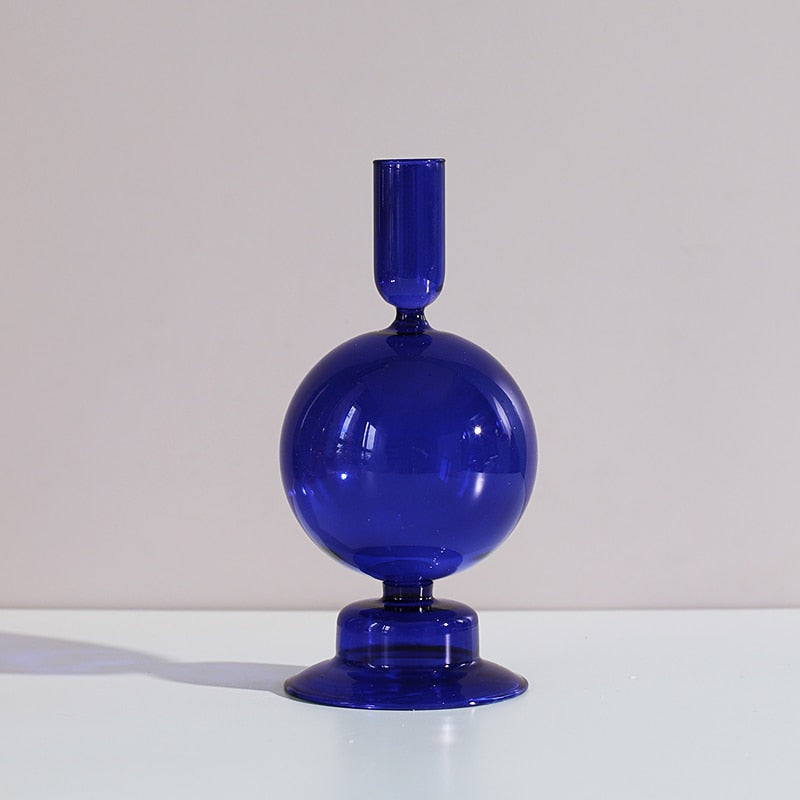 Blue Sculptural Glass Vase