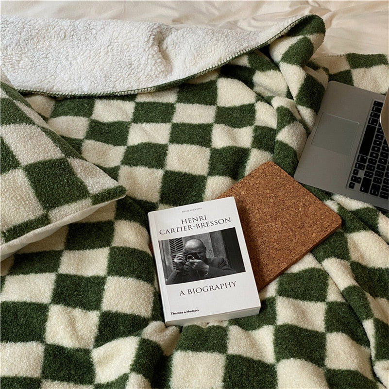 Cozy Checkerboard Fleece Blanket