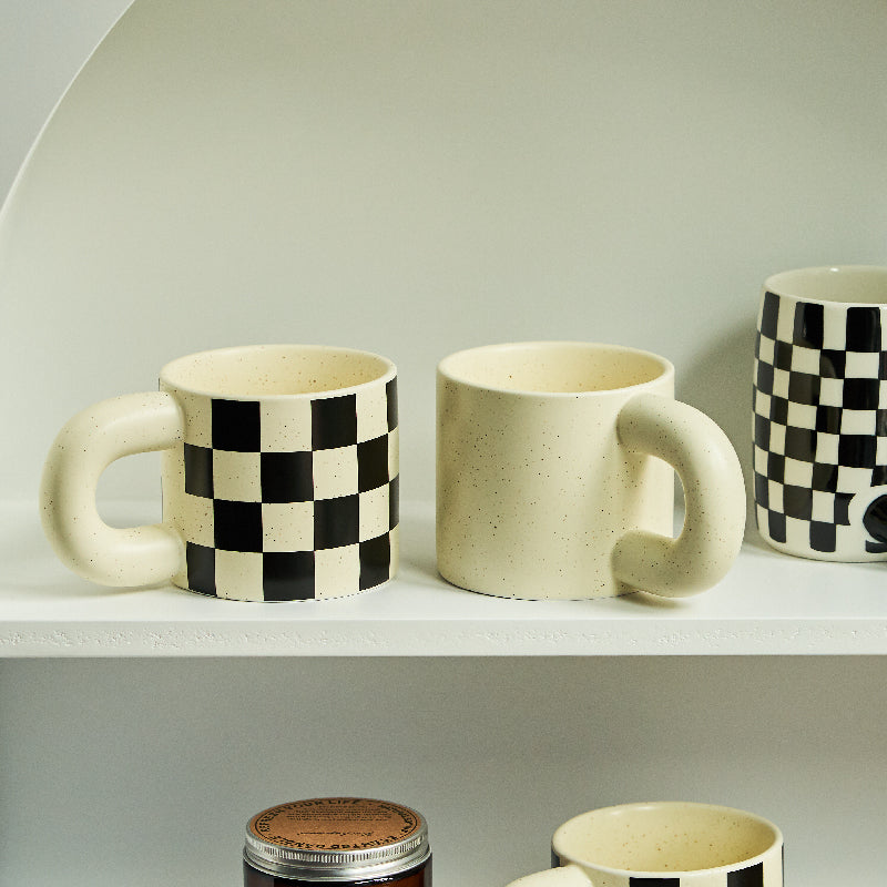 Chubby Checkered Mugs