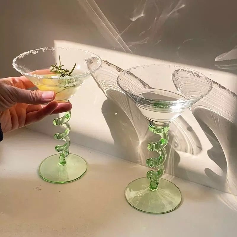 4 Cocktail Glasses With Colored Sterm Martini Glass -  Norway