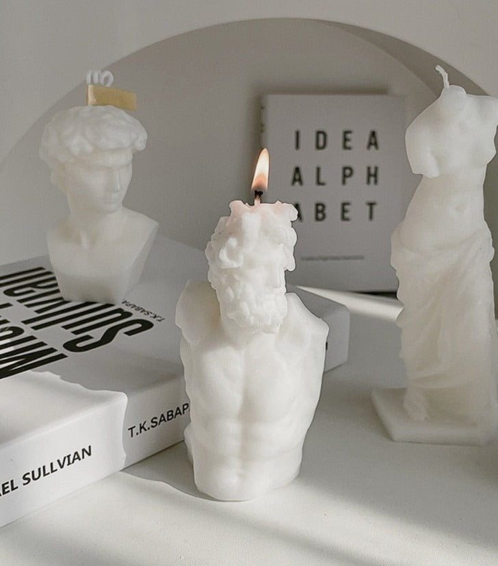 Man In Sculpture Candle