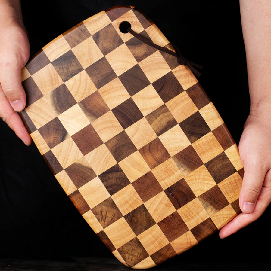 Checkerboard Acacia Wood Cutting Board