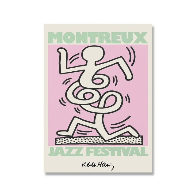 Keith Haring Pastel Pop Art Poster