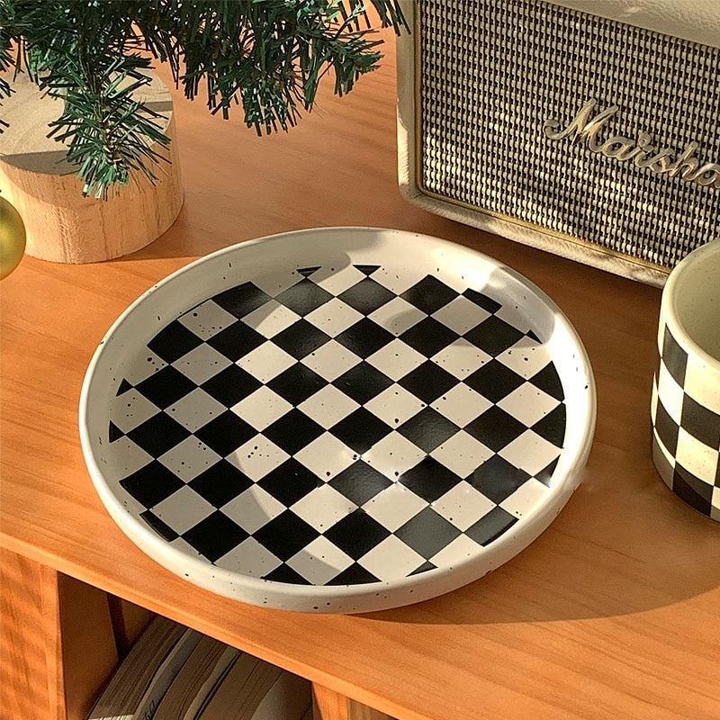 Checkerboard Ceramic Plate