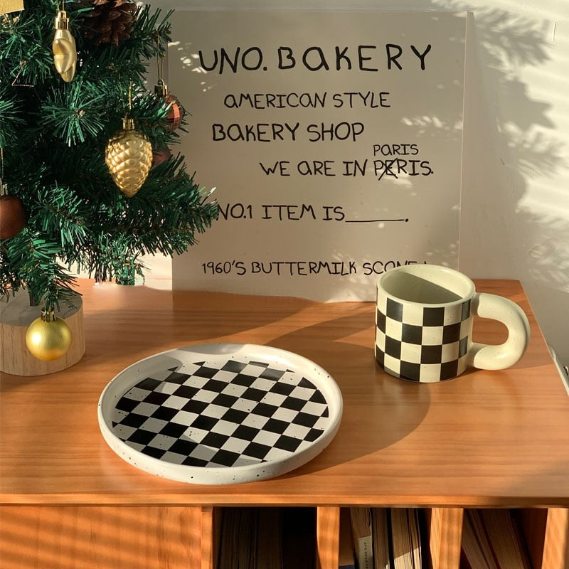 Checkerboard Ceramic Plate
